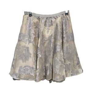 Anthropologie Emeline Embroidered Chiffon Skirt size 12 petite